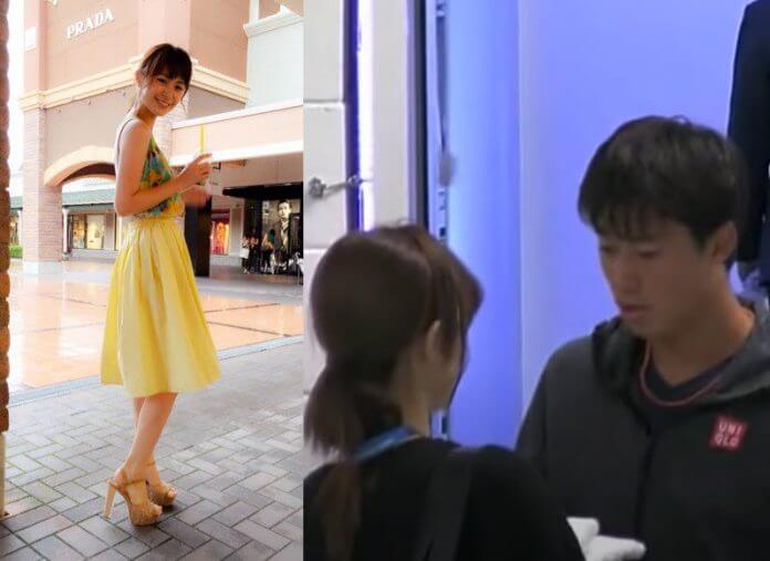 笑顔でケイ選手をみつめる山内舞さん